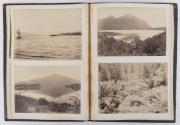 TASMANIA and NEW ZEALAND photo album with 66 albumen photo prints, sheet size predominantly 17 x 24cm; photographic views by John Watt Beatie, Stephen Spurling as well as a selection of New Zealand views by John Richard Morris, 19th century, ​album 40.5cm - 3