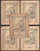 [GERMAN P.O.Ws in AUSTRALIA] “Kampspiegel Wochenschrift” (Camp Mirror Weekly) 3 Feb. - 31.March 1918, five different stitch-bound softcover booklets with lineblock covers, 12 pages each, 22.8 x 17.7cm (approx. each). Publication details include “vol. 2,