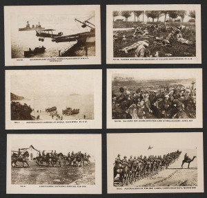 L.C. MOSS, Madden St., Albert Park, Melbourne: “AUSTRALIAN OFFICIAL WAR PHOTOGRAPHS”. An almost complete set [70/72] of numbered and captioned cigarette cards; in fine condition in a contemporary album with L.C.Moss label on inside back cover. The cards 