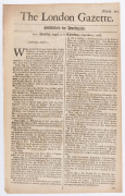 LONDON GAZETTE - ENGLAND - 1668 issues: largely complete September to December run (between Numb.292 and 326, ex 301, 303 & 320): content mostly concerns news from various European cities, plus fleet movements, ship arrivals, and religious news including