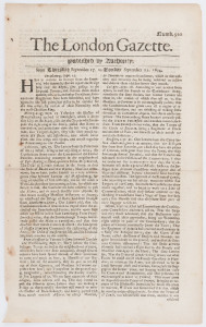 LONDON GAZETTE - ENGLAND - 1669-1675 selection of issues: with issue 982 (Apr.15, 1675) announcing that King Charles II would no longer conduct public healings of The King's Evil (scrofula/tuberculosis) after Apr.30 until further notice, the same issue also carries an Franco-Dutch War report from Brussels stating that troops were beginning to march on all sides, the French to attack, the Confederates in defence commanded by the Prince of Orange; other content mostly concerns fleet movements & sh