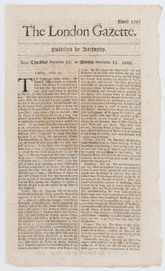 LONDON GAZETTE - ENGLAND - 1685-1688: large selection of issues between numb.2012 and 2193: plenty of interesting content incl. issue 2012 (Feb.26, 1685) with a notification of alterations to the Book of Common Prayer in relation to prayers dedicated to the new King (James II); issue 2013 (Mar.2, 1685) records addresses made to King James II acknowledging sorrow at the death of Charles II and joy at the succession, other March issues contain dedications of loyalty to the new King; issue 2073 (S