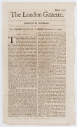 LONDON GAZETTE - ENGLAND - 1685-1688: large selection of issues between numb.2012 and 2193: plenty of interesting content incl. issue 2012 (Feb.26, 1685) with a notification of alterations to the Book of Common Prayer in relation to prayers dedicated to