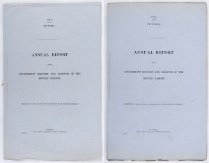 [FERDINAND von MUELLER] The 1858 & 1861-62 Annual Reports of the Government Botanist and Director of the Botanic Garden, as presented ​to Parliament; 27pp + 11pp. (2 items).