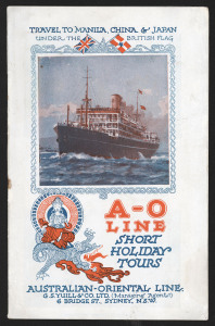 Australian-Oriental Line "Travel To Manila, China & Japan Under The British Flag" lithographic brochure, circa 1920, 22 x 14cm
