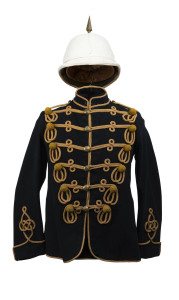 ASKAM RICHARD NOTTAGE (1861 - 1918), Member of the Melbourne Cavalry Nottage's Melbourne Cavalry tunic with six original Victorian "Pro deo et Patria" brass buttons (and a Police Force Victoria" button under the left epualette); accompanied by the white h