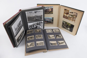 POSTCARDS & PHOTOGRAPHS: selection with album incl. Press Agency photo of 1972 Elizabeth Street flood, many others featuring trams scenes or ships; another album with 1951-62 images of Brisbane including for the 1954 Queen's visit; also album with postcards showing Brisbane scenes incl. early 20th century cards. (few 100s)