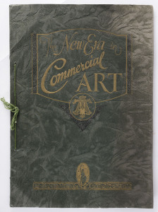 "The New Era In Commercial Art" The Art Training Institute Melbourne. Green card wrapper with embossed lettering, some fading to right margin of the front cover, otherwise a good copy with vibrant colour lithography including IDA RENTOUL OUTHWAITE.