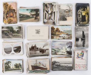 POSTCARDS: A whole world accumulation; noted many ships and maritime subjects, G.B., Exhibitions, romantic, children, etc. (240+).