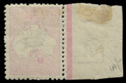 AUSTRALIA: Kangaroos - Third Watermark: 10/- Grey & Aniline Pink, left marginal single showing "Slight misplacement of Roo to upper left resulting in the ears being completely outside the W.A. coast". Mint, very lightly hinged and well centred. A lovely s - 2