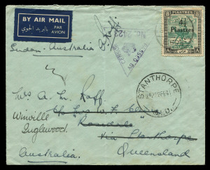 AUSTRALIA: Postal History - World War II - Military: 1940-41 censored military covers from a Sudan correspondence to Queensland; varying compositions for 45m rate (one scarce solo 4½p on 8p), stamps tied by 'FPO/Nº 23' and 'MPO/804' datestamps, former wit