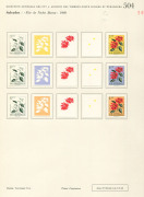 REST OF THE WORLD - Thematics: Flowers & Plants - Proofs: El Salvador 1960 Christmas (Flowers) complete set of imperforate colour separations for the eight standard denominations plus the 40c & 60c that were only issued in miniature sheet format, affixed - 4