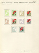 REST OF THE WORLD - Thematics: Flowers & Plants - Proofs: El Salvador 1960 Christmas (Flowers) complete set of imperforate colour separations for the eight standard denominations plus the 40c & 60c that were only issued in miniature sheet format, affixed - 6