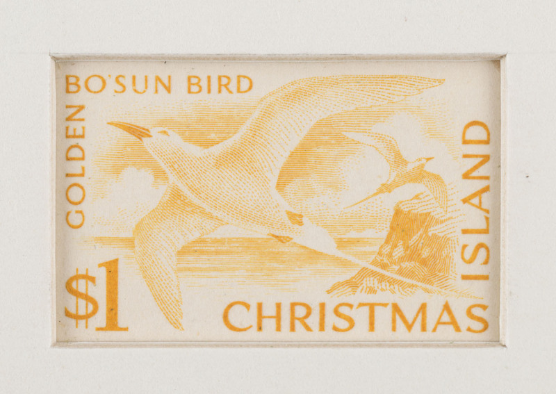 CHRISTMAS ISLAND: 1963 (SG.11-20) 2c to $1 Pictorials complete set of Die Proofs presented within individual recessed presentation cards (82x100mm), boxed 'RBA/NOTE PRINTING/BRANCH handstamps on reverse, dated between "7.2.64" & "12.2.64" and numbered "3"