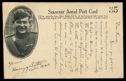 AUSTRALIA: Aerophilately & Flight Covers: 6 August (AAMC.20) Adelaide - Minlaton, special postcard [#35] carried by Captain Harry Butler in his Bristol monoplane, the "Red Devil"; reverse with photo of Butler, printed message and printed signature. Prove - 2