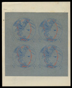 AUSTRALIA: Aerophilately & Flight Covers: 18 July 1935 (AAMC.516f) "Southern Cross" vignettes (4) in complete IMPERFORATE PROOF sheetlet with large untrimmed margins. Provenance: E.A. Crome.