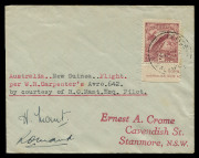 NEW GUINEA - Aerophilately & Flight Covers: 1 Dec.1936 (AAMC.P109) Sydney - Salamaua cover, flown for W.R. Carpenter & Co, postmarked on arrival 10.12.36, signed by pilot R.O.Mant. [Only 5 flown].