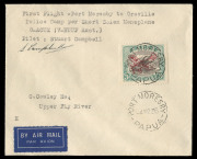 PAPUA - Aerophilately & Flight Covers: 5-9 Nov.1935 (AAMC.P93) Port Moresby - Oroville Police Camp cover, flown and signed by Stuart Campbell in a Short Scoin Seaplane; also signed and dated on reverse by Cecil Cowley, the O.I.C. [89 flown]. Cat.$300.