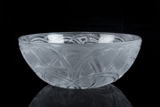 LALIQUE "Pinsons" clear and frosted glass bowl, circa 1950s, engraved "Lalique, France", ​9cm high, 23cm diameter