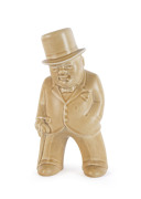 WINSTON CHURCHILL "Our Gang" Bovey Pottery statue originally modelled by artist Gwynneth Holt (1909-95), circa 1950, stamped "Our Gang, Copyright, The Bovy Pottery, Devon, England", ​20.5cm high