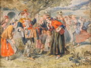 JOHN GILBERT (1817-1897, British), the travelling salesman, watercolour, signed lower left "John Gilbert", ​15 x 20cm