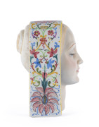 Italian Art Deco pottery bust of a lady with headscarf, circa 1930s, signed "Made In Italy", ​21cm high - 2