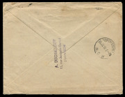 AUSTRALIA: Postal History: 1910 (June 22) Accelerated by Airmail attractive illustrated cover from France to Sydney for "Grande Semaine d'Aviation" ('Grand Week of Aviation') in Rouen, attended by the leading aviators of the day, bearing France 25c tied b - 2