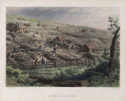 JOHN SKINNER PROUT (1805-1876), I.) Diggers On The Road To A Rush, II.) Night Scene In The Diggings, JAMES CHARLES ARMYTAGE (1820-1897), III.) Concordia Gold Mines, J.J. CREW (engraver), IV.) The Quay Hobart Town, coloured engravings, 17 x 20cm each - 2