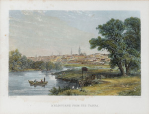 NICHOLAS CHEVALIER (1828-1902), I.) Melbourne From The Yarra, JOHN SKINNER PROUT (1805-1876), II.) Australian A Shepherd's Hut, JAMES CHARLES ARMYTAGE (1820-1897), III.) Melbourne From The St Kilda Road, J. SADDLER (engraver), IV.) A Home In The Bush, 