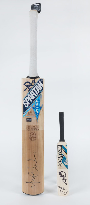 MICHAEL CLARKE: "Spartan - MC PUP - Michael Clarke" Cricket Bat signed on the front blade by Michael Clarke; also Spartan miniature bat signed by Viv Richards & Dean Jones. (2 items).