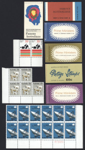 AUSTRALIA: Decimal Issues: 1970s-90s Selection of 'better' items including 1970 Captain Cook stamp packs with imperf M/S (7) and imperf M/Ss with various Centenary Celebration commemorative cancels (12), decimal MUH multiples with 1971 7c Xmas blocks of 7 (5), 25c Intelsat block of 12 with sheet number, etc; booklets including Famous Australians & Prime Minister types (some with stamps removed); also 1994 Year of the Family PNC. (qty)