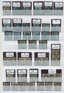 BELGIUM: 1849-63 Collection with imperfs 1849 Epaulettes 10c & 20c (17), 1849 Medallions 1c (3, one unused), 10c (65, including strip of 3 and four pairs), 20c (62), 40c (28, including a pair), 1863 perforated Medallions 1c (8, one misperforated, two possibly unused), 10c (18), 20c (16), 40c (9); usual variable condition, however many of the imperfs are fine with complete or largely complete margins, some with identified numeral cancels. A very nice lot, Cat. ‚¬6000+. (227)