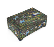 Chinese silver and enamel box, early 20th century, stamped "China", 5.5cm high, 13cm wide, 9cm deep - 2