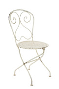 A French conservatory folding chair, white painted wrought iron, late 19th century, - 2