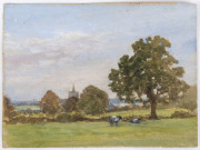 ARTIST UNKNOWN (British), I.) Elsham, circa 1924, II.) Lincolnshire landscape, watercolour, 13.5 x 18cm each - 2