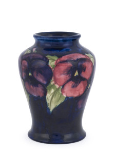 MOORCROFT "Pansy" pattern pottery vase, circa 1920s, impressed "Moorcroft, Made In England", 13cm high