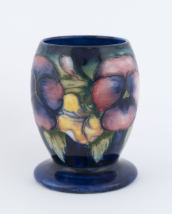 MOORCROFT "Pansy" pattern pottery vase, late 1930s, impressed "W. Moorcroft, Potters To H.M. The Queen, Made In England", ​11cm high