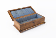 A satinwood jewellery casket with copper escutcheon, circa 1900, 10cm high, 29.5cm wide, 14cm deep - 2
