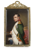 NAPOLEON portrait painting on porcelain signed WAGNER lower right, 19th century, ​18 x 10.5cm overall