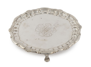 A Georgian sterling silver salver by George Smith III of London, circa 1786, 17cm diameter, 240 grams