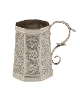 An English sterling silver christening mug, London, circa 1851, ​8cm high, 123 grams