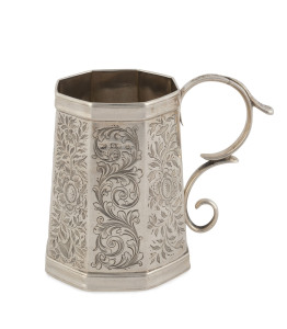 An English sterling silver christening mug, London, circa 1851, 8cm high, 123 grams