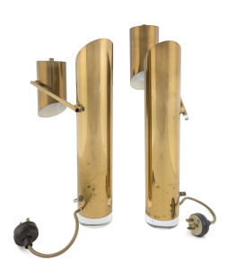 LIGHT-O-LIER pair of vintage brass and perspex adjustable table lamps, circa 1960, 53cm high