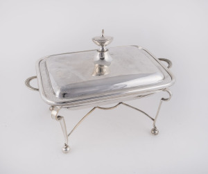 An English silver plated warming dish, 19th century, 22cm high