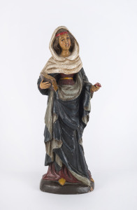 A French religious statue, carved and polychromed wood, 19th century, 45cm high