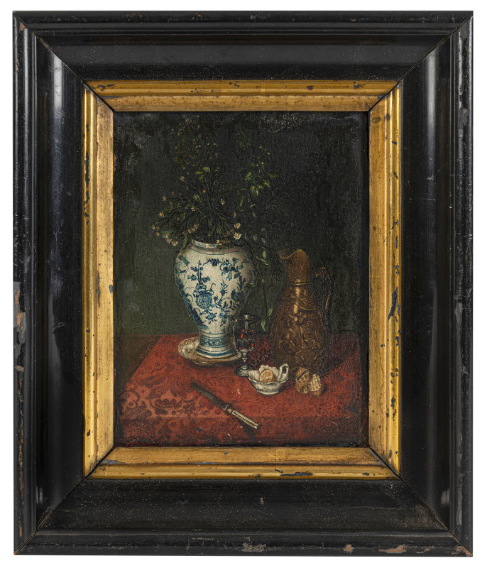 ARTIST UNKNOWN (19th century, Dutch school), still life, oil on board, 18 x 14cm