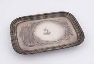 A Georgian sterling silver tray William Bateman II of London, circa 1829, ​26cm across, 580 grams
