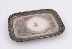 A Georgian sterling silver tray William Bateman II of London, circa 1829, 26cm across, 580 grams