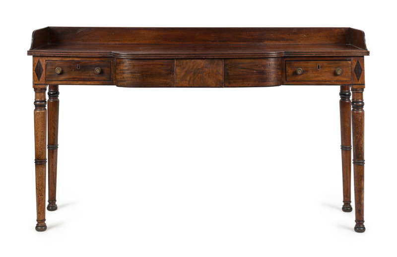 An English Georgian sideboard, mahogany and ebony with oak secondary timbers, circa 1800, ​94cm high, 159cm wide, 51cm deep