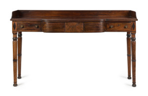 An English Georgian sideboard, mahogany and ebony with oak secondary timbers, circa 1800, 94cm high, 159cm wide, 51cm deep